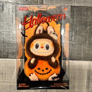 POPMART Labubu Happy Halloween Party Series Sitting Pumpkin Vinyl Plush Pendant